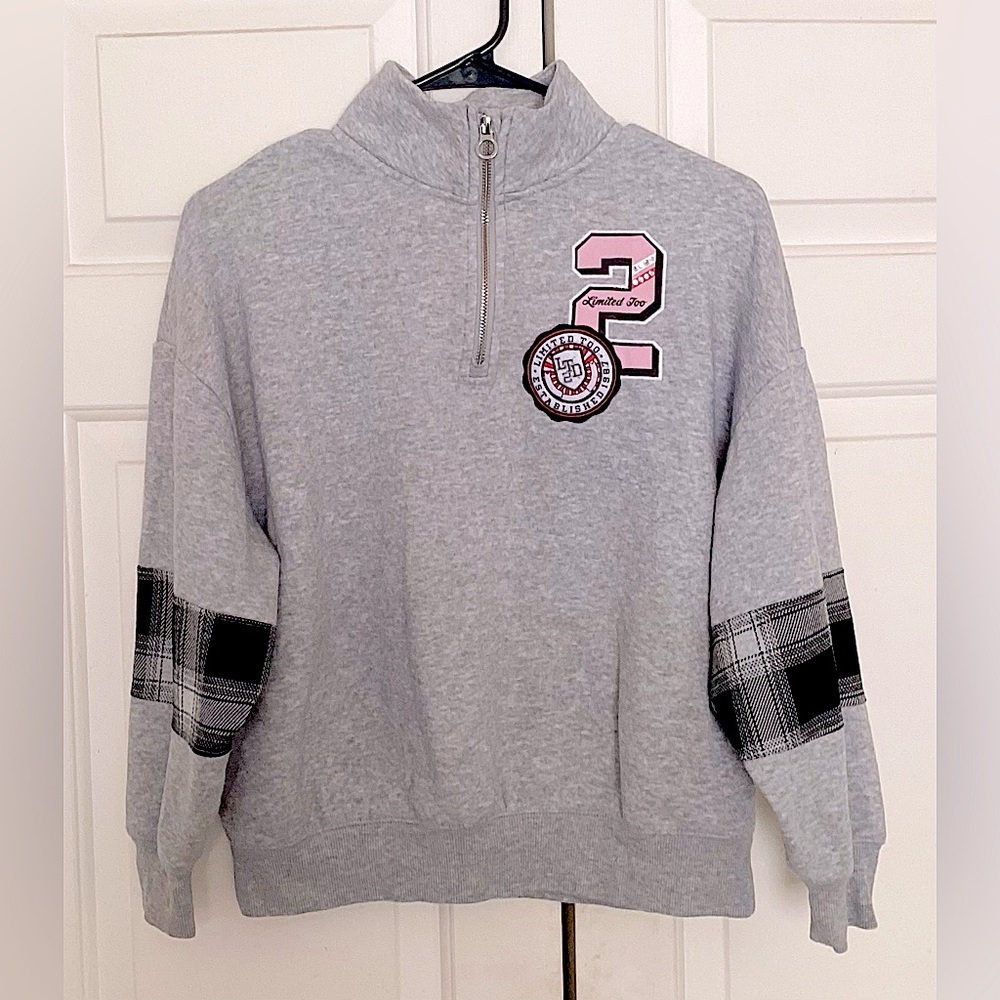 Limited Too Girls baggy drop sleeve High Zipper sweatshirt , Medium